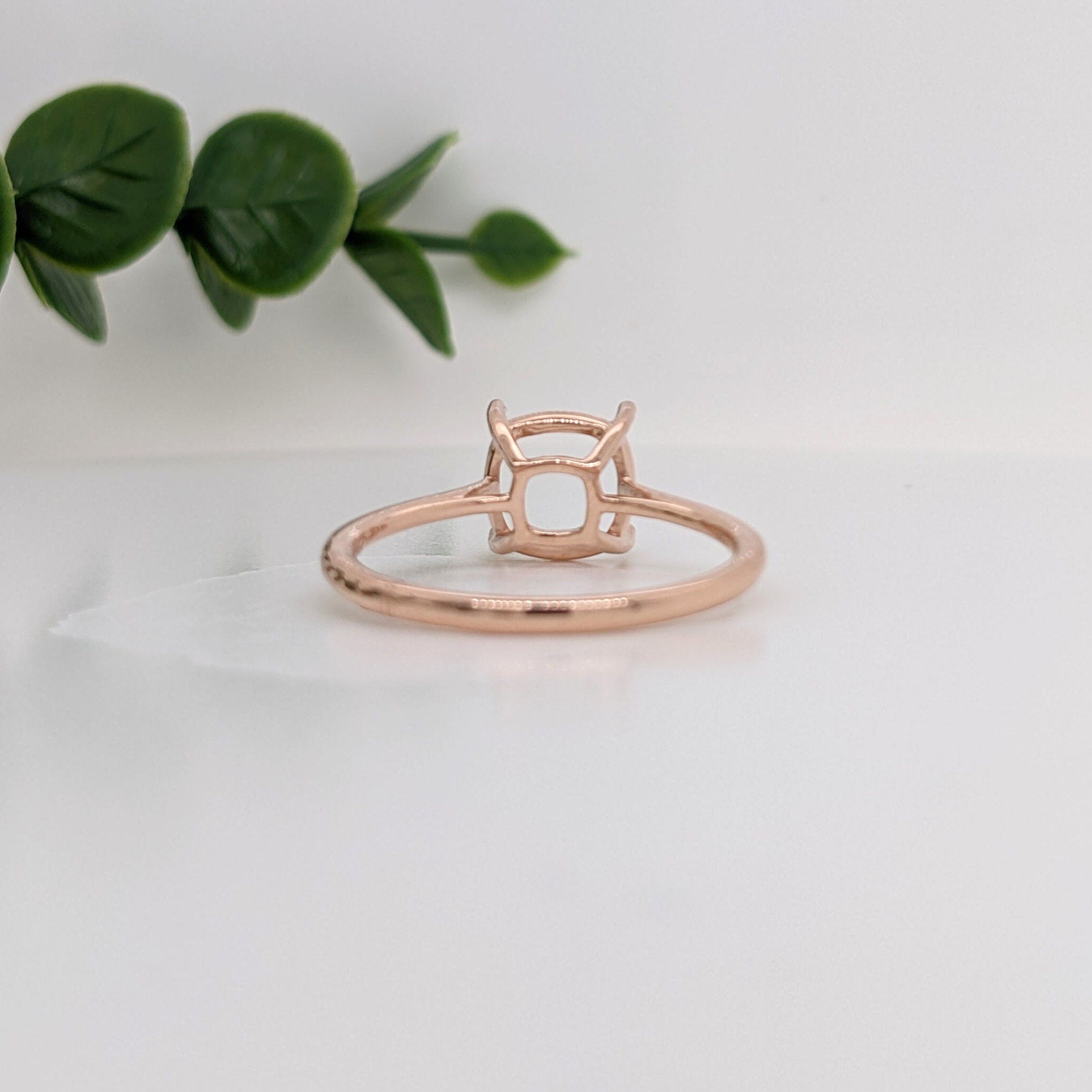 Statement Rings-Classic Solitaire Cushion Ring Mount Made with Solid Gold 14K | 5mm 6mm 7mm 8mm 9mm 10mm 11mm 21mm | Double or Single Prong | Stone Setting - NNJGemstones