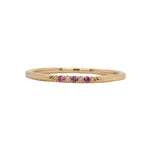 Bands-Natural Earth Mined Pink Sapphire and Diamond Band in Solid 14k Yellow, White or Rose Gold | Straight | Stackable | September Birthstone - NNJGemstones