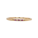 Bands-Natural Earth Mined Pink Sapphire and Diamond Band in Solid 14k Yellow, White or Rose Gold | Straight | Stackable | September Birthstone - NNJGemstones