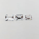 Gemstones-Certified White Topaz Loose Gemstones | Emerald Cut | 8x6mm, 9x7mm, 10x8mm | Affordable Diamond Substitute | Jewelry Center Stone Setting - NNJGemstones