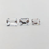 Gemstones-Certified White Topaz Loose Gemstones | Emerald Cut | 8x6mm, 9x7mm, 10x8mm | Affordable Diamond Substitute | Jewelry Center Stone Setting - NNJGemstones