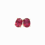 Filled Ruby Stud Earrings in Solid 14k White, Yellow or Rose Gold | Push Backs | Oval 6x4mm 7x5mm 8x6mm 9x7mm 10x8mm