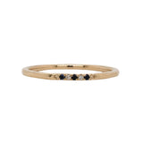 Bands-All Natural Earth Mined Blue Sapphire and Diamond Band in Solid 14k Yellow Gold | Straight Band | Stackable | September Birthstone | Sizable - NNJGemstones