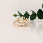 Statement Rings-Beautiful Ring Setting W Marquise Diamond Accents in 14k Solid Gold | Oval 9x7 10x8 11x9 | Gemstone Setting | Fine Jewelry | Customizable - NNJGemstones