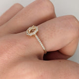 Statement Rings-Beautiful Ring Setting W Natural Diamond Halo and Pave Shank in 14K Solid Gold | Oval Shape 5x3 6x4 7x5 | Gemstone Jewelry | Customizable - NNJGemstones