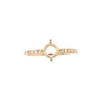 Statement Rings-Dainty Cushion Diamond Ring Semi Mount in 14K White, Yellow, or Rose Gold | 4mm 5mm 6mm 7mm 8mm | Custom Options Available! - NNJGemstones