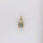 Pendants-Pretty Solitaire Aquamarine Pendant in Solid 14k White, Yellow or Rose Gold | Rabbit Bail | Round 7mm | Prong | Blue Gem | March Birthday - NNJGemstones