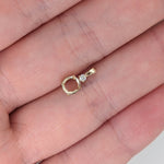 Pendants-Simple Pendant Semi Mount w Natural Diamond Accent in 14k Solid White, Yellow or Rose Gold || Round 4mm, 5mm, 6mm, 7mm, 8mm, 9mm, 10mm || - NNJGemstones