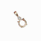 Simple Pendant Semi Mount w Natural Diamond Accent in 14k Solid White, Yellow or Rose Gold || Round 4mm, 5mm, 6mm, 7mm, 8mm, 9mm, 10mm ||