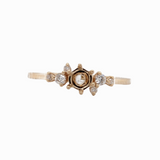 Dainty Ring Setting W Natural Diamond Accents in 14K Solid Gold | Round Shape