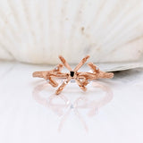 Statement Rings-Branch Twig Design Ring Setting W Natural Diamond Accents in 14K Solid Gold | Elven | Free Size Gemstone Setting | Customizable - NNJGemstones