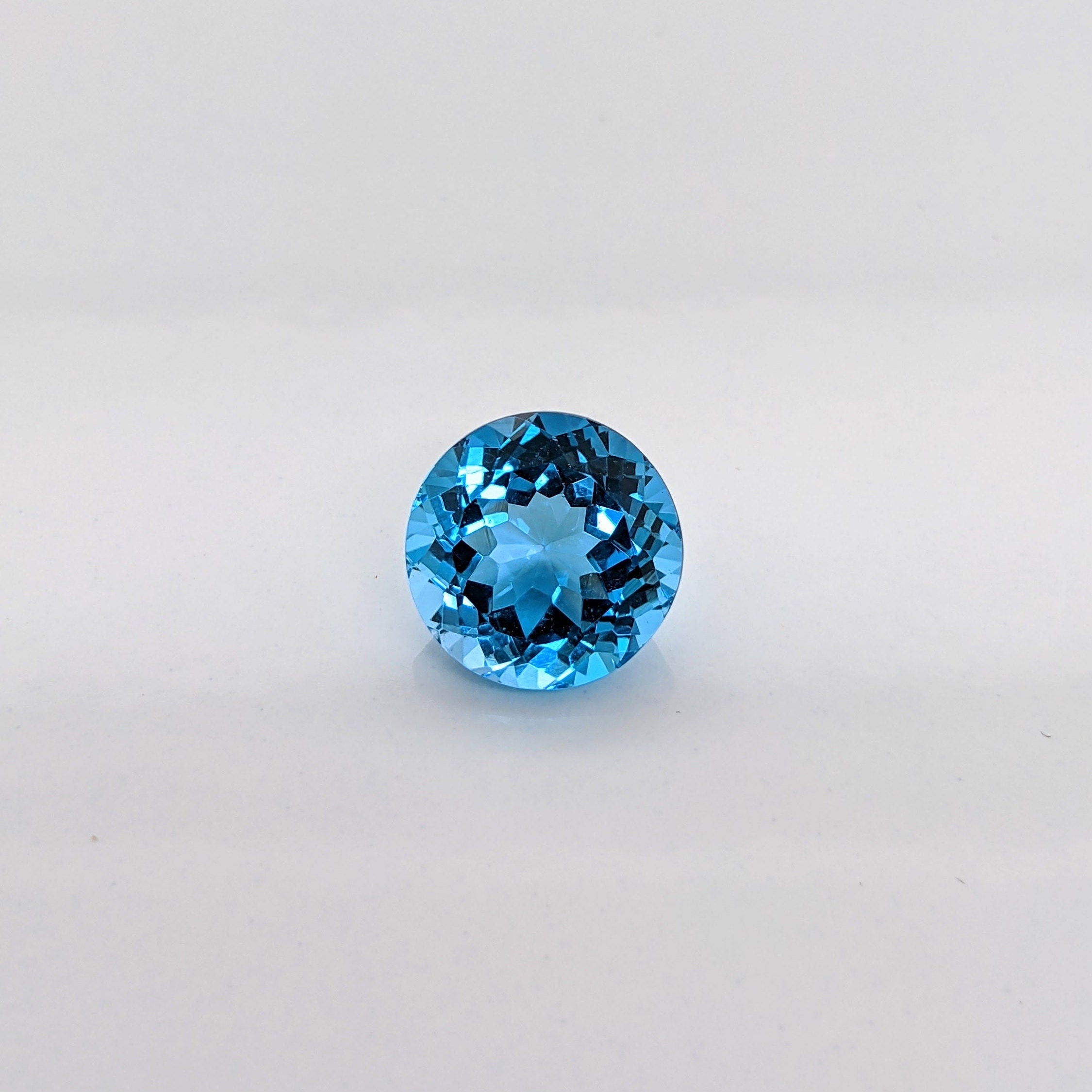 Gemstones-Loose Swiss Blue Topaz Natural Gemstones | Round | 5mm 6mm 7mm 8mm 9mm 10mm 11mm | December Birthstone | Jewelry Center Stone | Certified - NNJGemstones