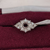 Rihanna 14K Solid Gold Ring Setting with Diamonds | Round 4mm 5mm