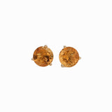 Citrine Round Martini Stud Earrings | Solitaire Studs