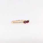 Stackable Rings-Stunning Rhodolite Garnet Band in 14k Solid Yellow, White, Rose Gold | Round 3mm | January Birthstone | Minimalist | Elegant | Simple Design - NNJGemstones