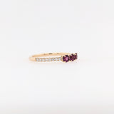 Stackable Rings-Stunning Rhodolite Garnet Band in 14k Solid Yellow, White, Rose Gold | Round 3mm | January Birthstone | Minimalist | Elegant | Simple Design - NNJGemstones