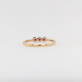 Stackable Rings-Stunning Rhodolite Garnet Band in 14k Solid Yellow, White, Rose Gold | Round 3mm | January Birthstone | Minimalist | Elegant | Simple Design - NNJGemstones