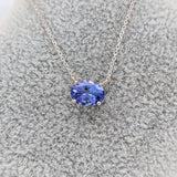 Pendants-Solitaire Tanzanite Necklace in Solid 14K White, Yellow and Rose Gold | Oval 8x6mm | Blue Gemstone | Minimalist | Daily Wear | Work Wear - NNJGemstones