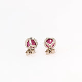 Bezel Set 6mm Round Madagascar Ruby Studs w Friction Backing