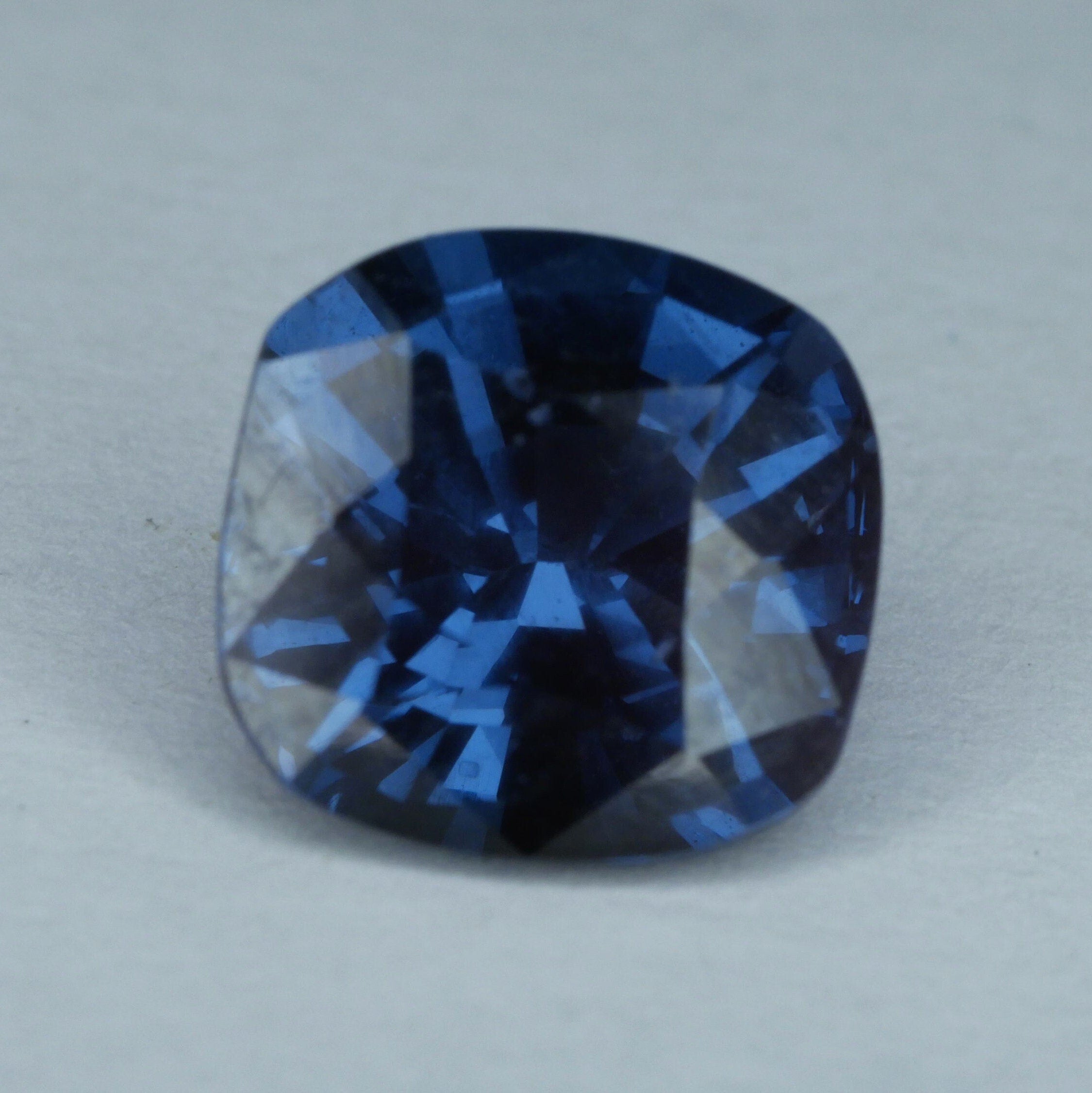 Gemstones-Medium-Dark Strongly Greenish Blue Spinel | Cushion 8x7x5mm | August Birthstone | 2 Carats | Untreated | Blue Jewelry Center Stone - NNJGemstones