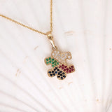 Autism Awareness Pendant with Sapphire, Emerald, Ruby, and Diamond Accents | Puzzle Piece Design