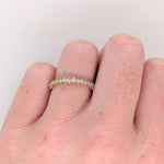 Bands-Unique Stackable Band Design w Natural Earth Mined Diamonds in Solid 14k Gold | April Birthstone | Anniversary | Promise Band | Fine Jewelry - NNJGemstones