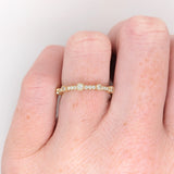 Bands-Dainty Stackable Band with Alternating Bezel and Prong Set Natural Earth Mined Diamonds in Solid 14k Gold | April Birthstone | Anniversary - NNJGemstones