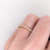 Bands-Dainty Stackable Band with Alternating Bezel and Prong Set Natural Earth Mined Diamonds in Solid 14k Gold | April Birthstone | Anniversary - NNJGemstones