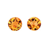 Gemstones-Certified Natural Round Golden Citrine | 6mm 9mm 11mm | Checkered Top | November Birthstone | Orange Gemstone | Earth Mined - NNJGemstones