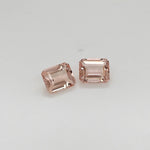 Gemstones-Certified Peach Morganite Loose Gemstone | AAA Cor de Rosa Gem | Emerald Cut | 8x6mm 9x7mm 10x8mm | Natural Earth Mined - NNJGemstones