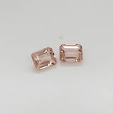 Gemstones-Certified Peach Morganite Loose Gemstone | AAA Cor de Rosa Gem | Emerald Cut | 8x6mm 9x7mm 10x8mm | Natural Earth Mined - NNJGemstones