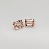 Gemstones-Certified Peach Morganite Loose Gemstone | AAA Cor de Rosa Gem | Emerald Cut | 8x6mm 9x7mm 10x8mm | Natural Earth Mined - NNJGemstones