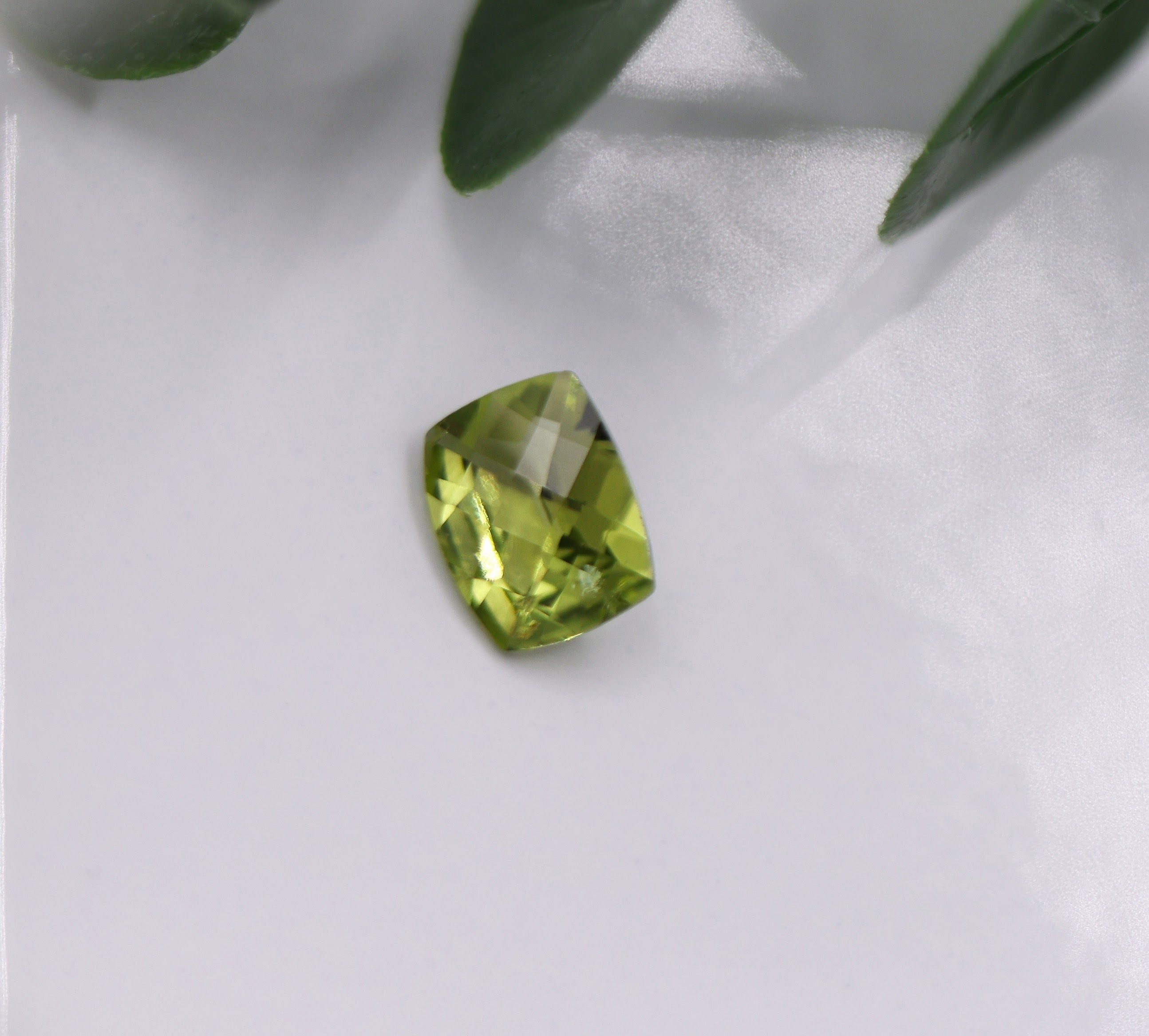 Gemstones-Certified Arizona Peridot Loose Gemstone | Cushion Shape 8x6mm, 9x7mm, 11x9mm | Green Gem | August Birthstone | Checker Top | Radiant Cut | - NNJGemstones