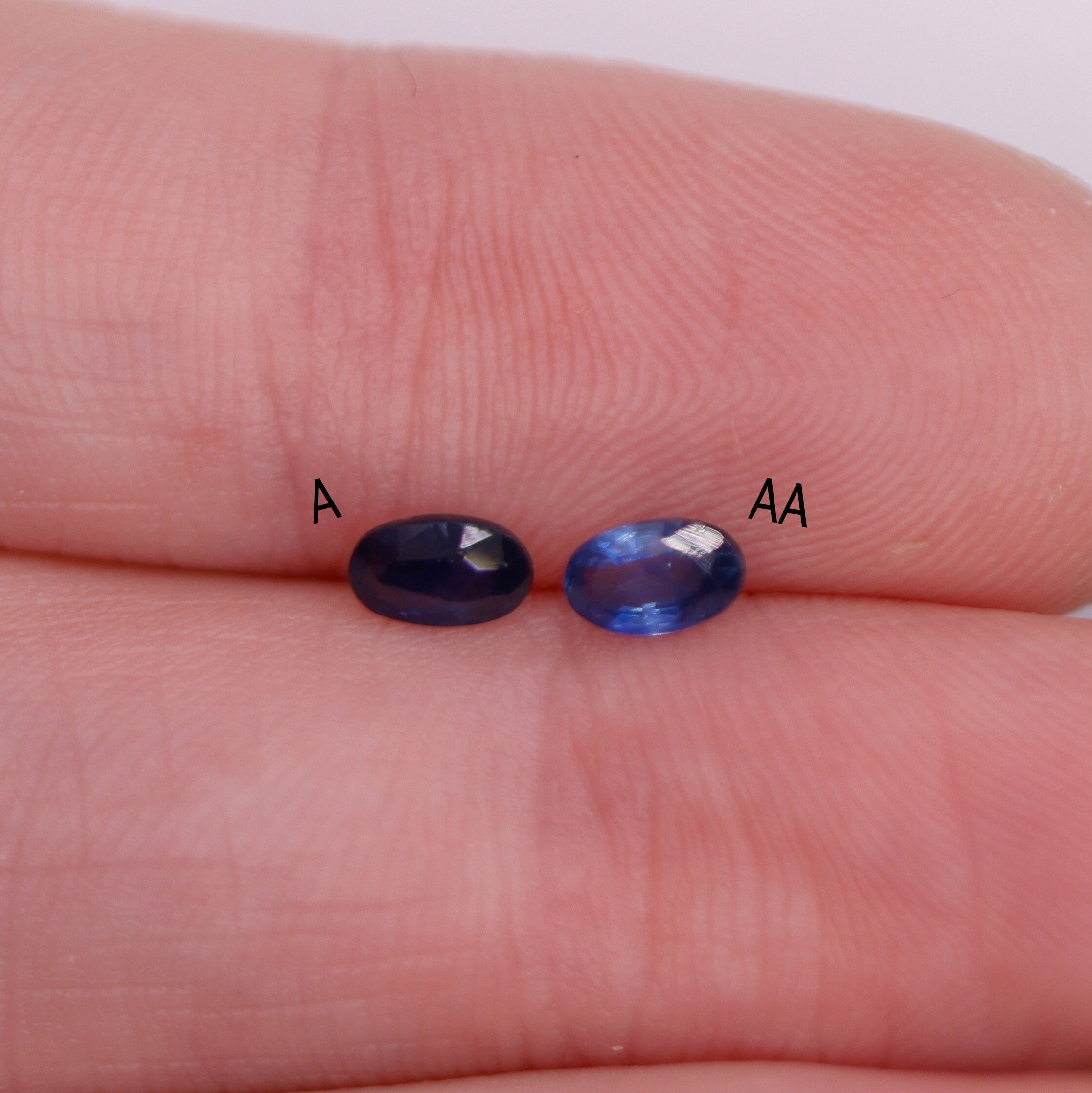 Gemstones-Midnight Blue Sapphire | Heated | Oval 5x3mm | Loose Gemstone | September Birthstone | Jewelry Stone Setting - NNJGemstones