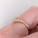 Bands-Beautiful Shadow Band w Bezel Set Natural Diamonds in Solid 14k Gold | Round Diamonds | Unique Wedding Band | Crown | Stackable | Sizable - NNJGemstones