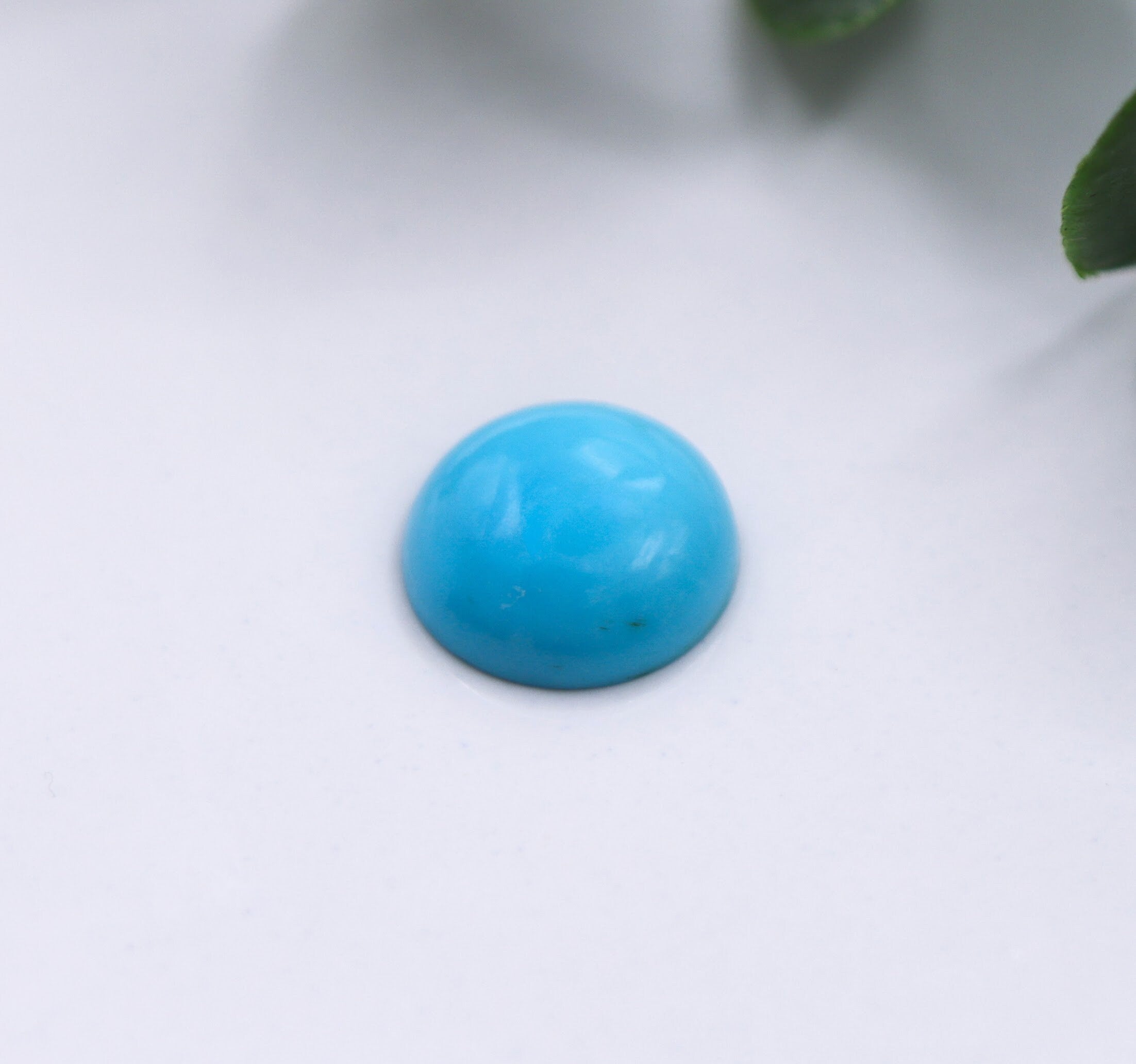 Gemstones-Natural Sleeping Beauty Turquoise Loose Gemstone || Round Cabochon 9mm || Jewelry Design || Stone Setting || Customizable || - NNJGemstones