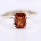 Gemstones-Orange Spessartine Garnet | Emerald Cut 8x6mm| January Birthstone | Customizable | Untreated | Orange Jewelry Center Stone | - NNJGemstones