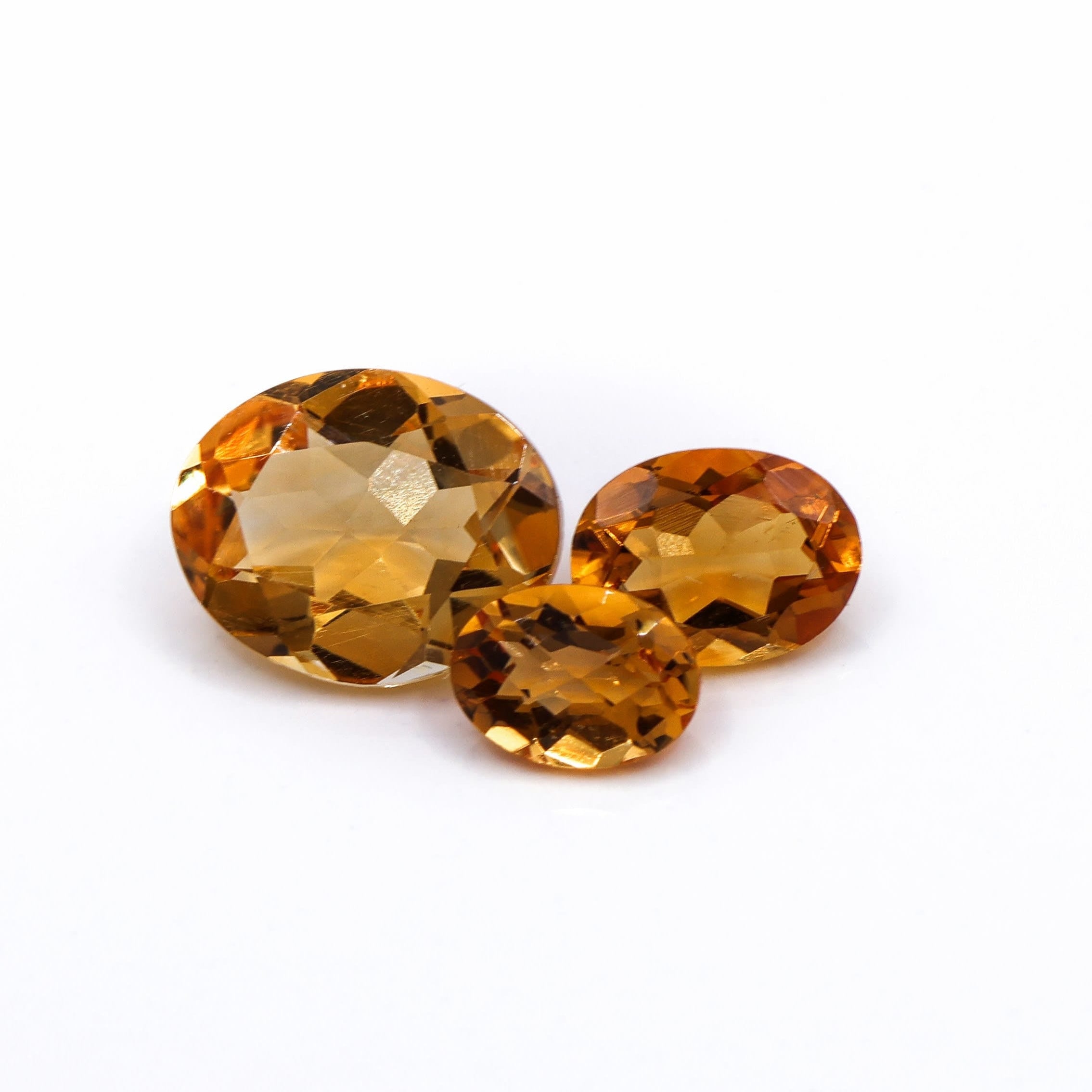 Gemstones-Certified Golden Citrine Loose Gemstones | Checker Top | Oval 7x5mm 8x6mm 11x9mm 14x10mm | Orange | November Birthstone | Stone Setting - NNJGemstones