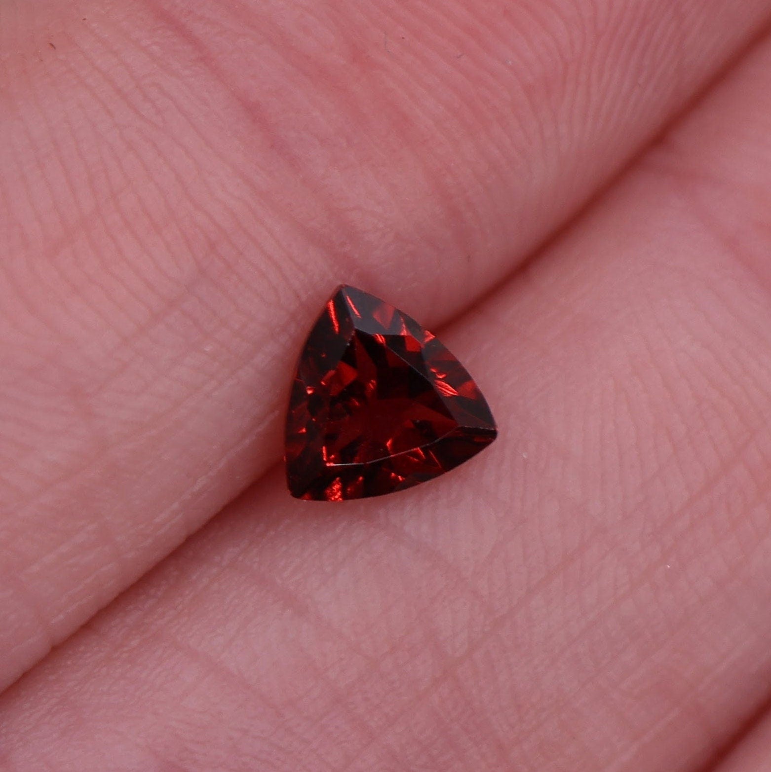 Gemstones-Natural and Untreated Red Garnet Loose Gemstones | Trillion 6mm | January Birthstone | Customizable | Single or Pair | Setting - NNJGemstones