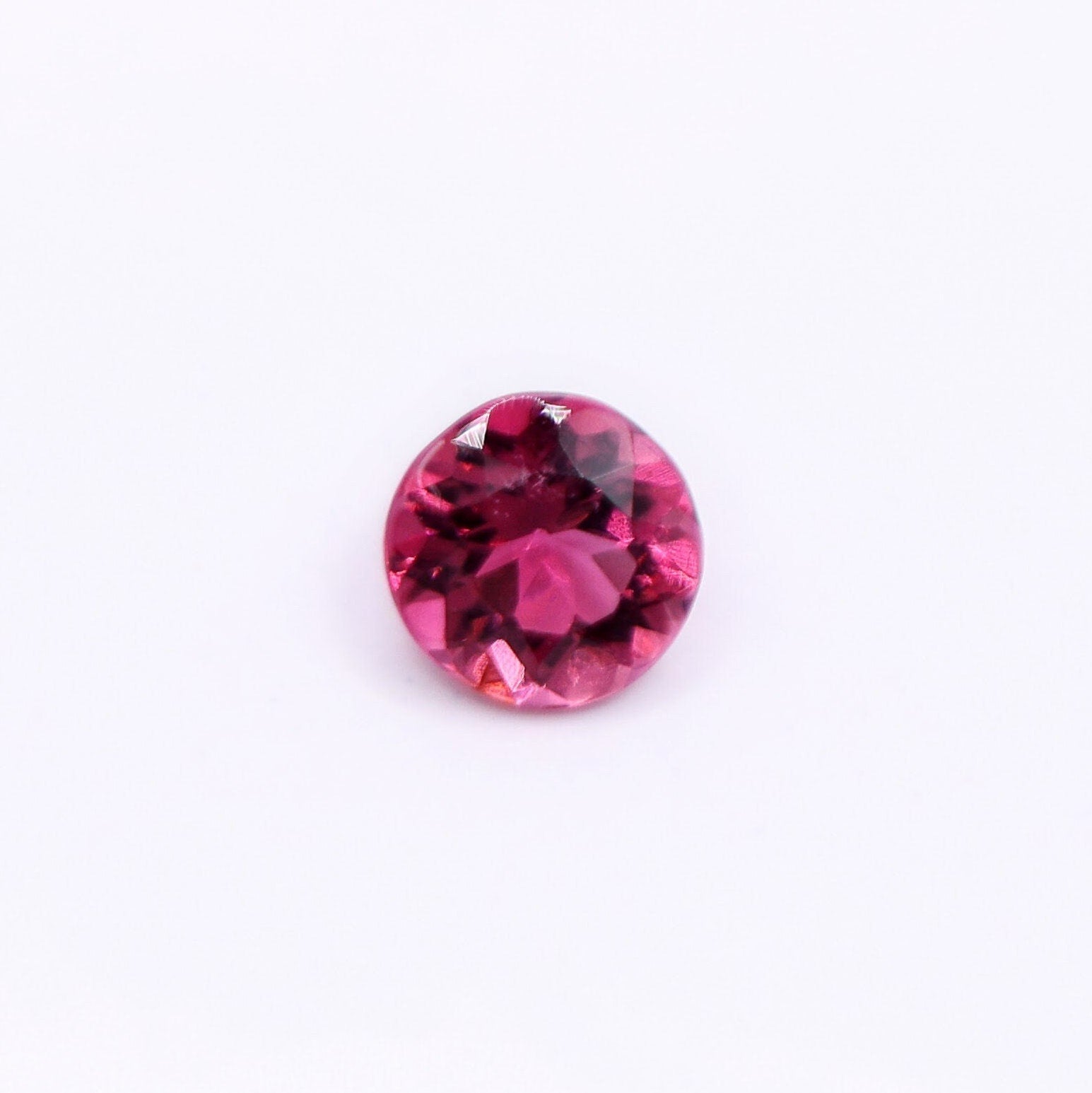 Gemstones-Natural Red Rubellite Loose Gemstones | Round 6mm | January Birthstone | Jewelry Center Stone | Single or Pair | Garnet Gemstone | - NNJGemstones