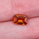 Gemstones-Orange Spessartine Garnet | Emerald Cut 8x6mm| January Birthstone | Customizable | Untreated | Orange Jewelry Center Stone | - NNJGemstones