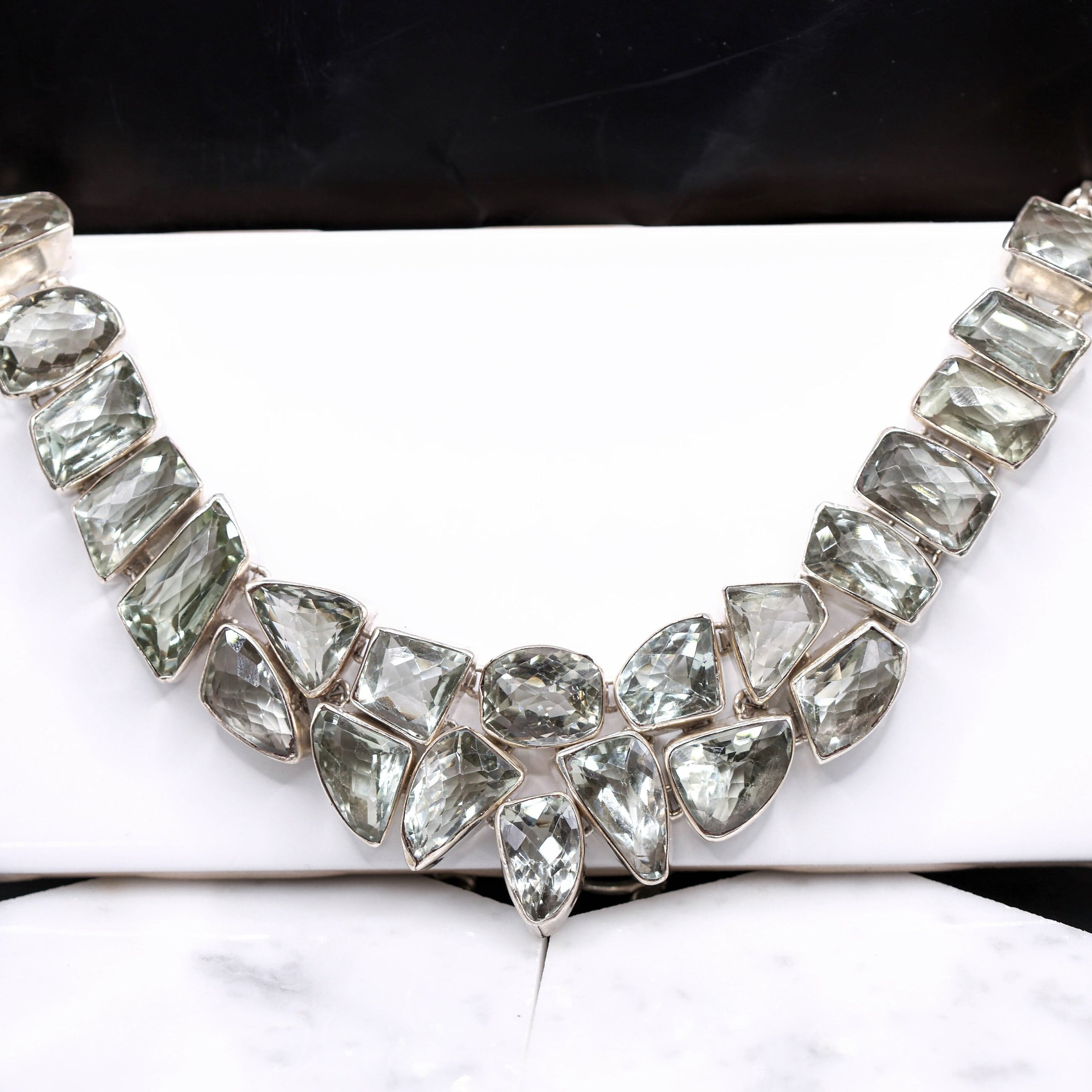 Pendants-Stunning Green Amethyst Necklace in Solid Silver || Prasiolite || Previously Loved || Green Gemstone || February Birthstone || - NNJGemstones