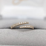 Stackable Rings-Minimalistic Wrapped Open Band in Solid 14k Yellow Gold || Round Diamonds || Wedding Band || Natural Diamonds || Stackable || - NNJGemstones