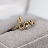 Statement Rings-Love Band in Solid 14k Yellow Gold | Natural Diamond Accent | Statement Band - NNJGemstones