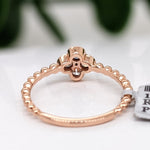 Stackable Rings-Clover Shaped Diamond Ball Band Ring in Solid 14k Rose Gold || Round Diamonds || Customizable || Natural Diamonds || Stackable || - NNJGemstones