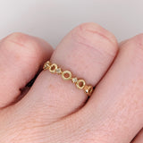 Stackable Rings-Minimalistic Circle Band w Natural Diamond Accents in Solid 14k Yellow Gold || Wedding Band || Stackable || Simplistic || - NNJGemstones