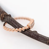 Stackable Rings-Pretty Natural Diamond Ring in Solid 14k Rose Gold || Ball Band || Round Diamonds || Customizable || Natural Diamonds || Stackable || - NNJGemstones