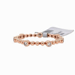 Stackable Rings-Minimalistic Ball Band w Natural Diamond Accents in Solid 14k Rose Gold || Ball Band || Round Diamonds || Customizable || Stackable || - NNJGemstones