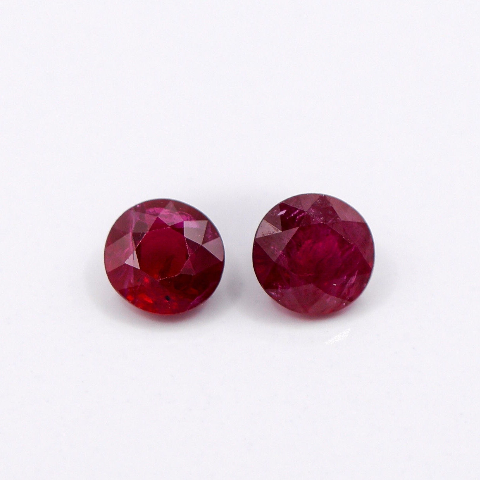 Gemstones-Natural Red Ruby Loose Gemstones || Round 5mm || Pigeon Blood Red || Jewelry Setting || Fissure Filled || Certified || - NNJGemstones