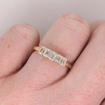 Wedding Bands-Natural 5 Diamond Pave Wedding Band in Solid 14K Yellow Gold || Straight Band || Engagement Band || Dainty Promise band || Sizable || - NNJGemstones